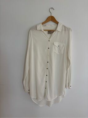 Garcia Lightweight Ivory Button-Down Tunic with Chest Pocket